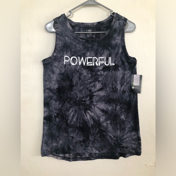 ATHLETIC WORKS Womens Tank Top XS 0-2 Graphics Tie Dye POWERFUL Graphics New - Picture 1 of 8